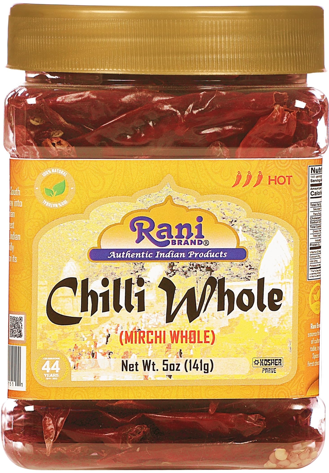 Rani Chilli Whole Stemless 5oz (141g) PET Jar