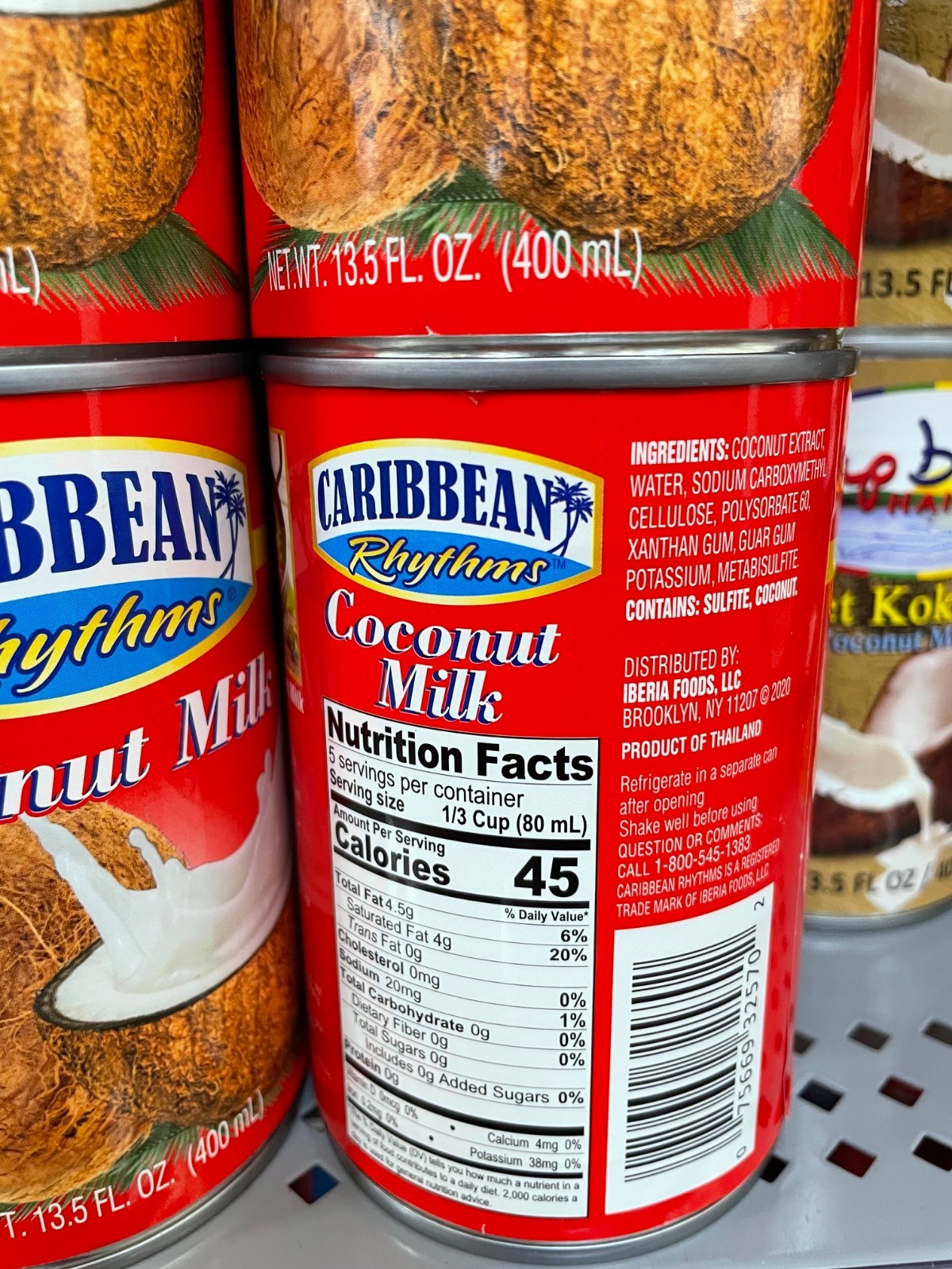 4 Pack Caribbean Rhythms Coconut Milk 13.5 oz Cans Creamy Coconut Cooking Milk