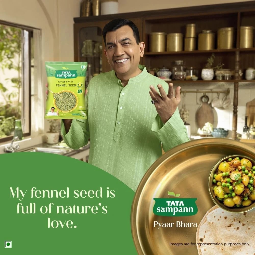 Tata Sampann Fennel Seed (Saunf), Whole Spices, Rich Aroma 100g (Pack of 2)