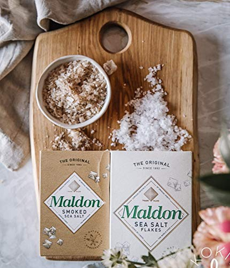 Maldon Salt, Smoked Sea Salt Flakes, 4.4 Oz (125 G), Kosher, Natural, Gently Smo