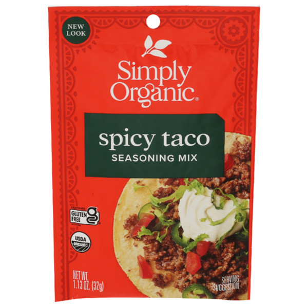 Simply Organic Spicy Taco Seasoning Mix 1.13 oz – 6 Packs