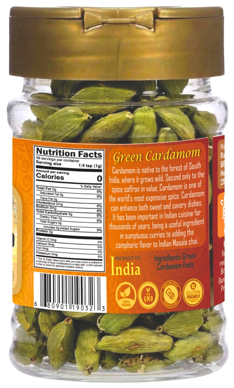 Rani Green Cardamom Pods Spice (Hari Elachi) 2oz (56gms)