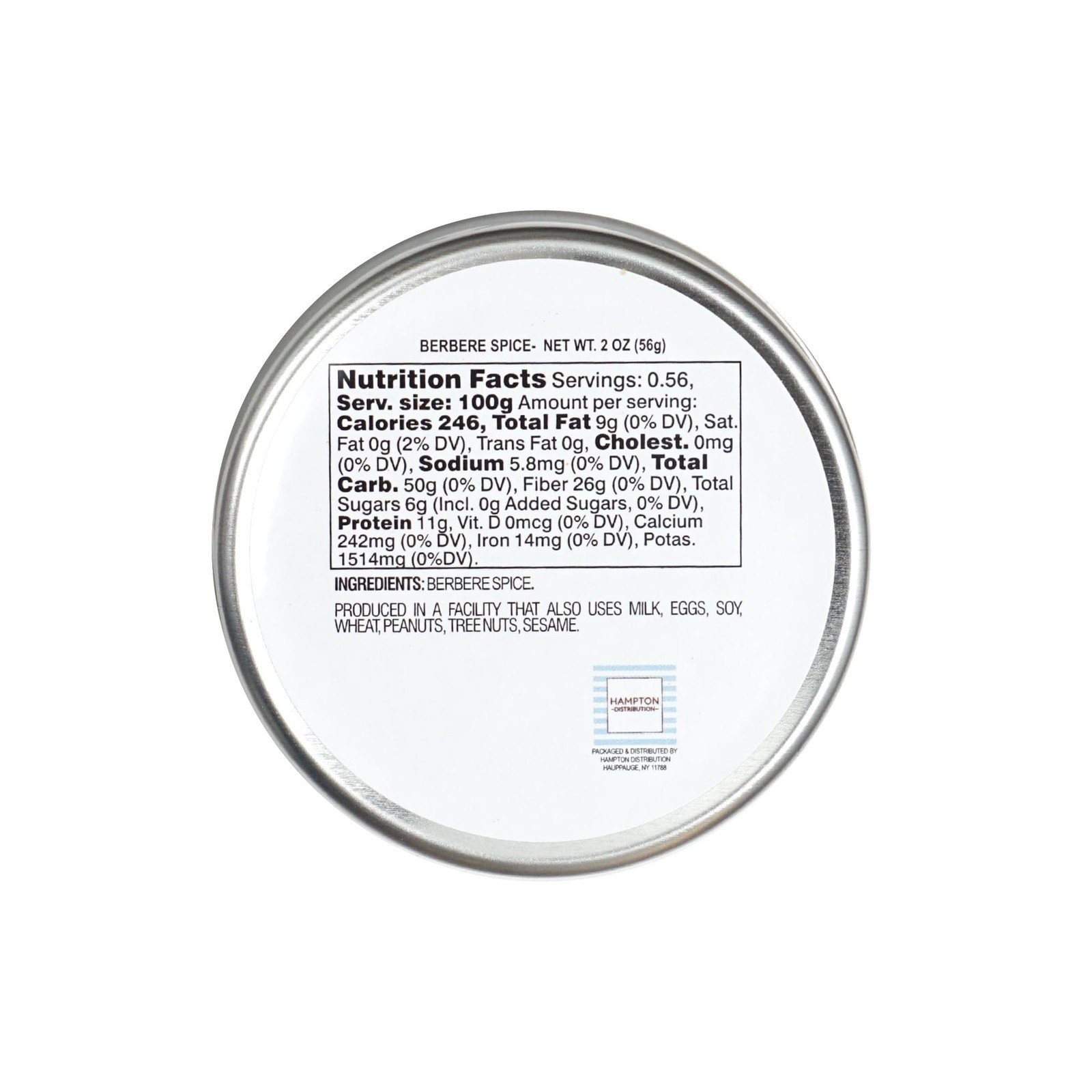 Berbere Spice, 2 Ounce Tin, Hampton Distribution
