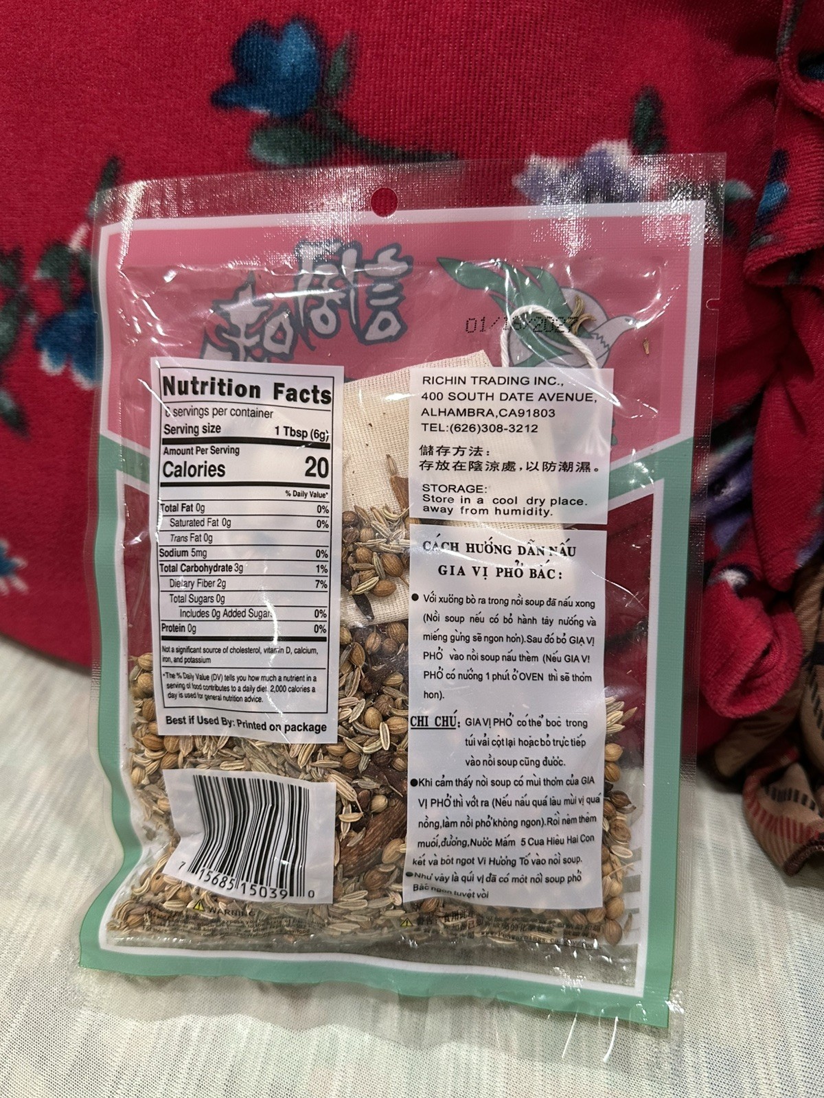 Vietnamese Pho Spice – Richin Spice Seasoning 1.5 oz (5 Packets)