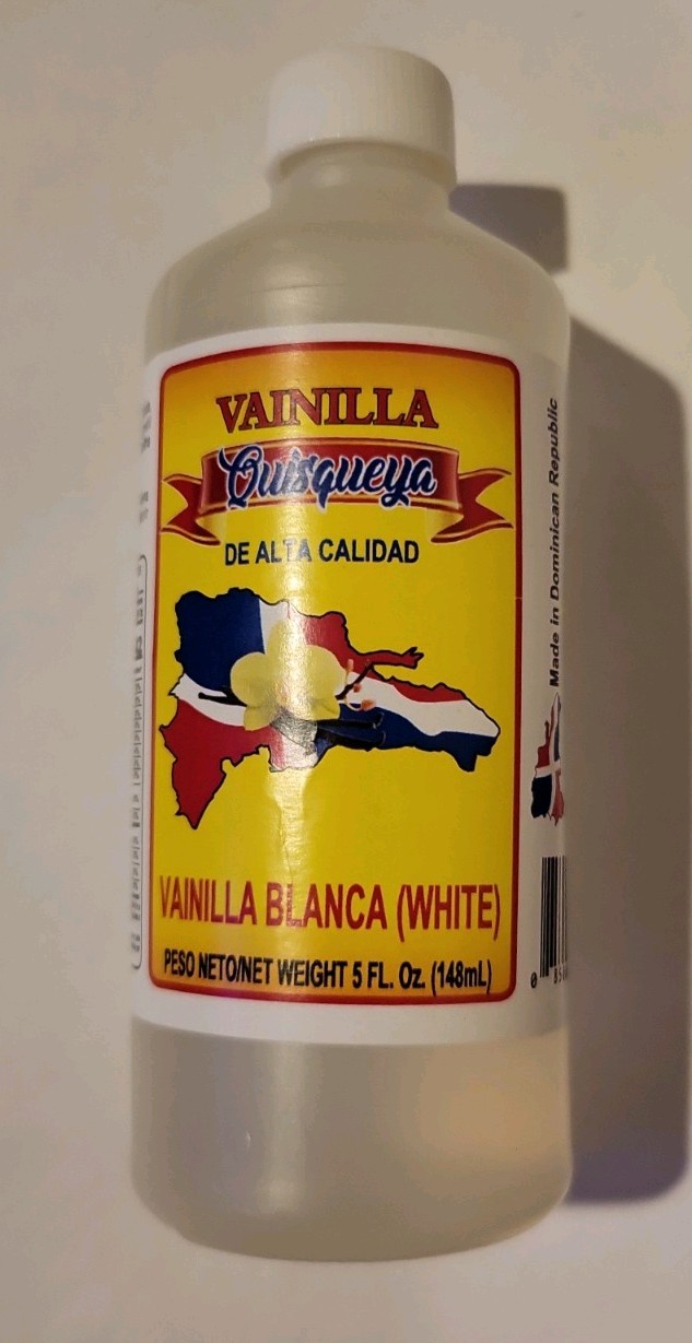 Quisqueya Dominican Vanilla Extract Blanca (White) Calidad 5 Oz-148 mL
