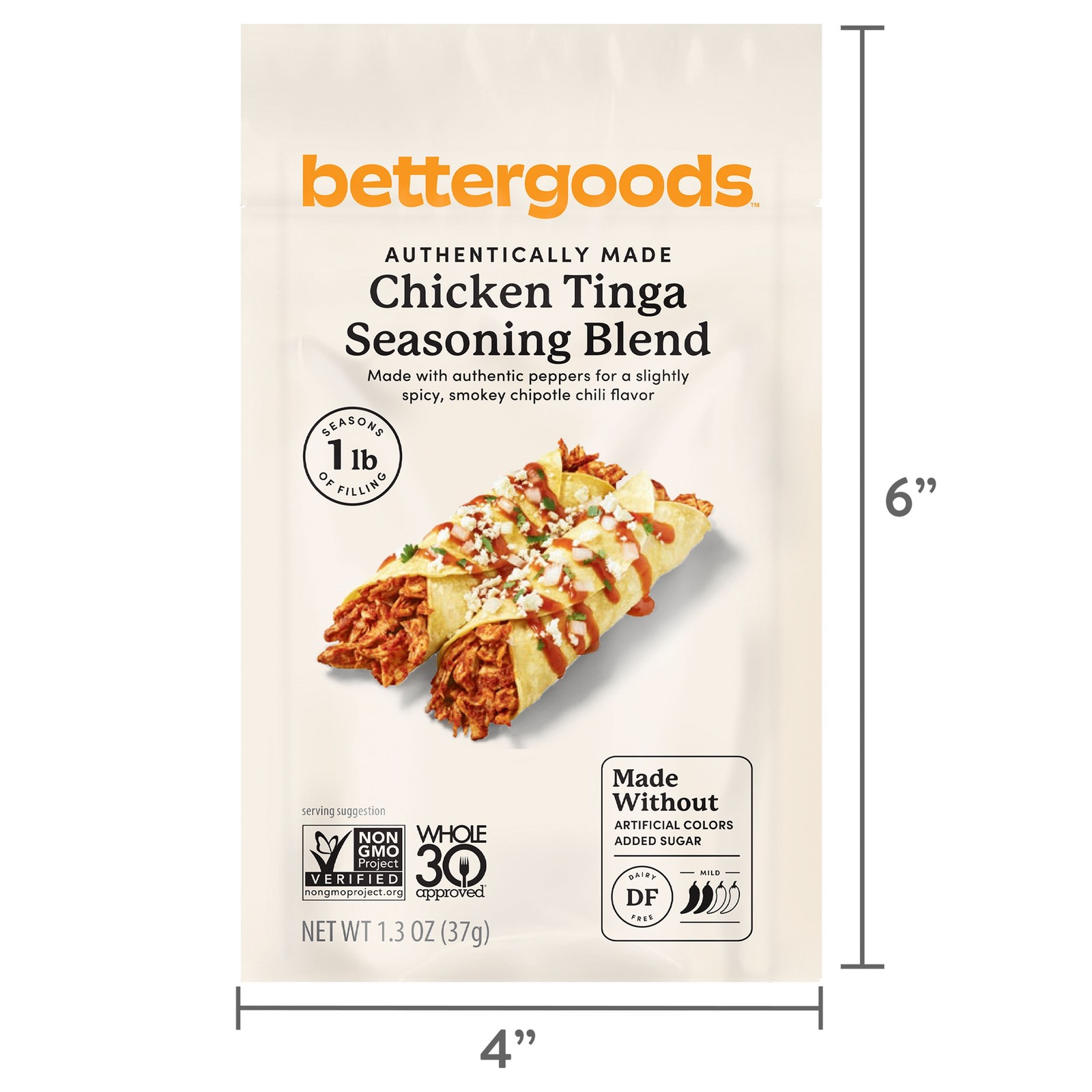 (6 pack) bettergoods Chicken Tinga Seasoning Blend, 1.3 oz