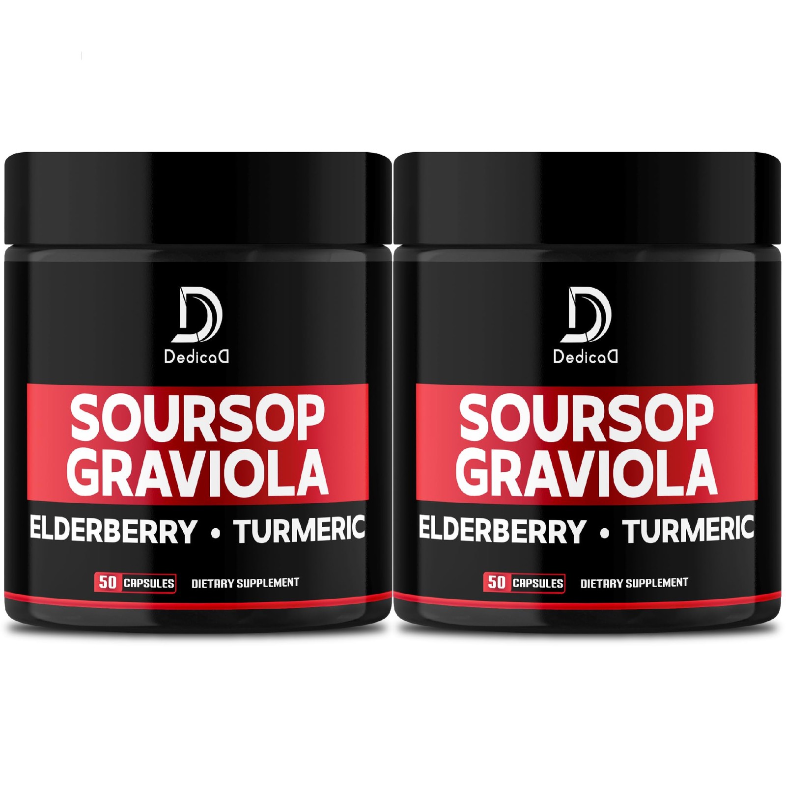 DEDICAD Graviola Soursop Leaves Capsules – 2 Packs 50 50 Count (Pack of 2)