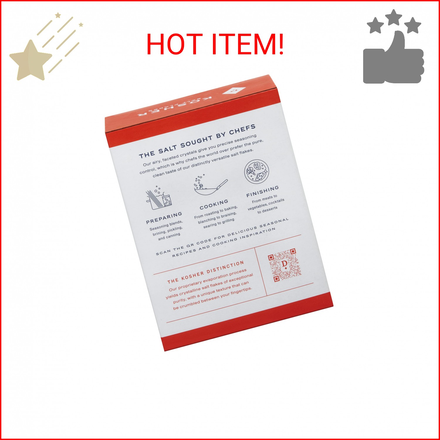 Diamond Crystal Kosher Salt Flakes – Full Flavor, No Additives – Staple for Prof