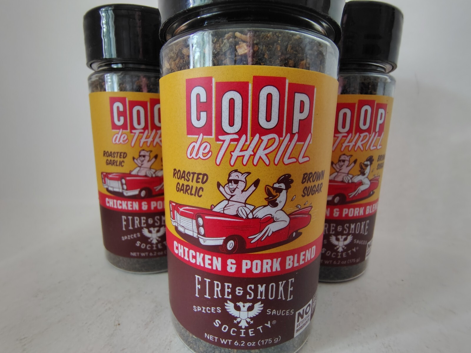 3X- Fire & Smoke Society COOP de THRILL Chicken/Pork Seasoning, 6.2oz, BB 4/27