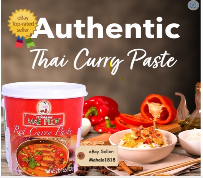 BIG Size 2lb 3oz (1000g) Mae Ploy Red Curry Paste Authentic Thai Curry Paste