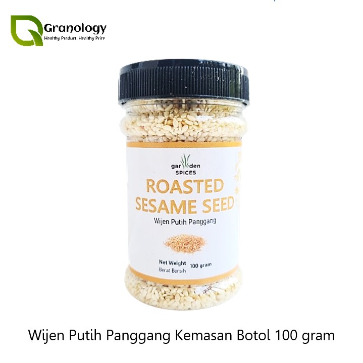 Roasted White Sesame Seed 100g Bottle Natural Aromatic Culinary Topping