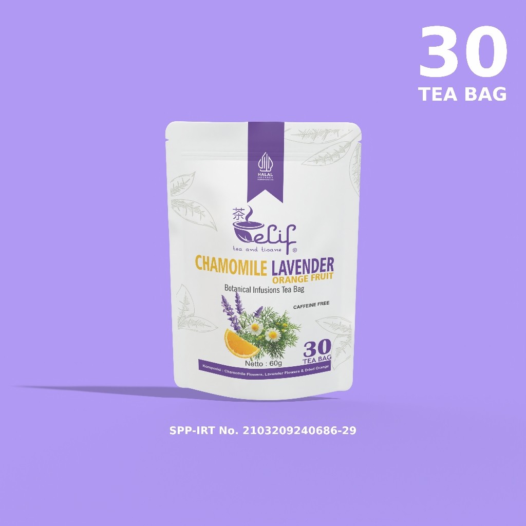 Chamomile Lavender Orange Tea 60g 30 Tea Bags Herbal Infusion For Daily Ritual