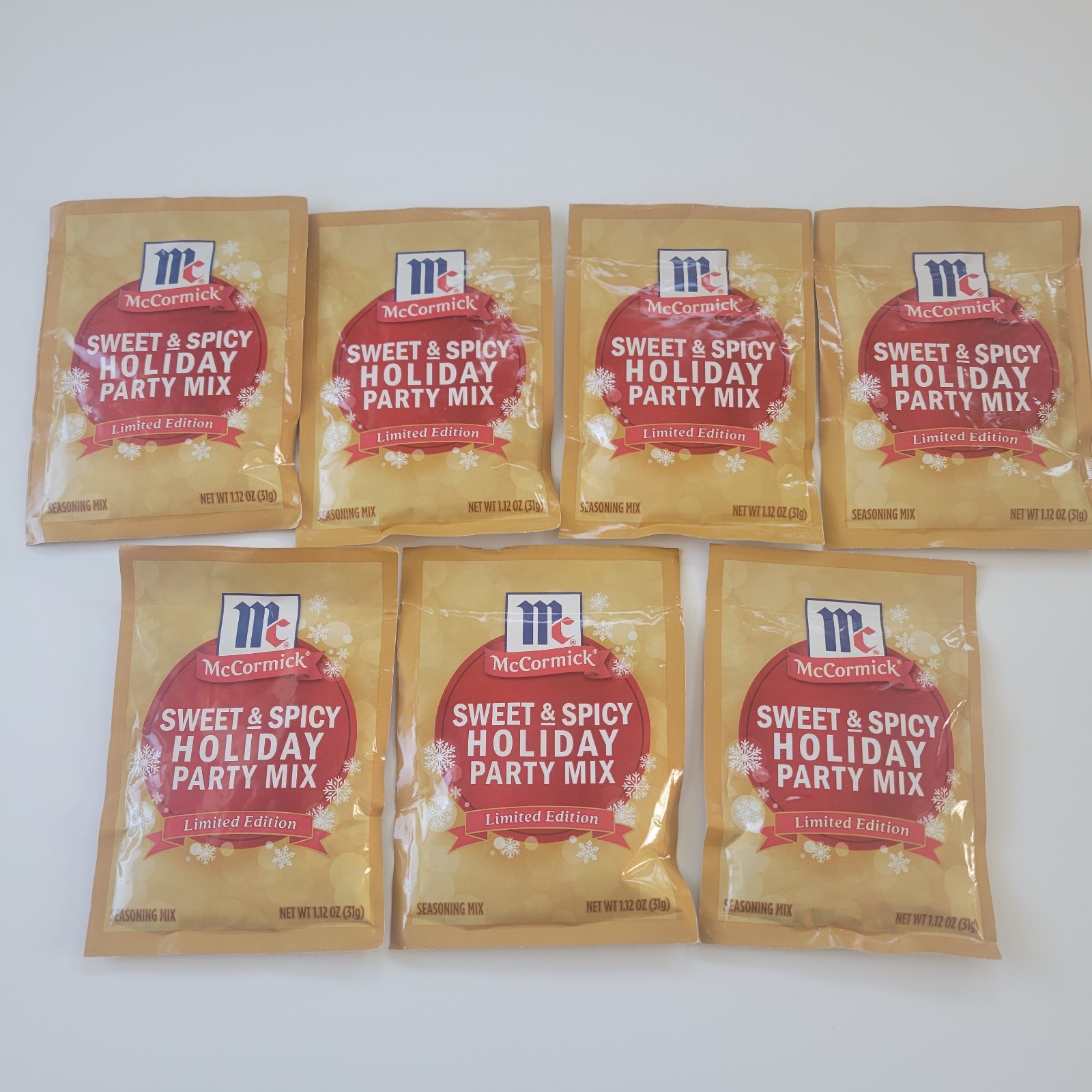 x7 McCormick SWEET & SPICY Holiday Party Mix Seasoning Packets Exp 04/27