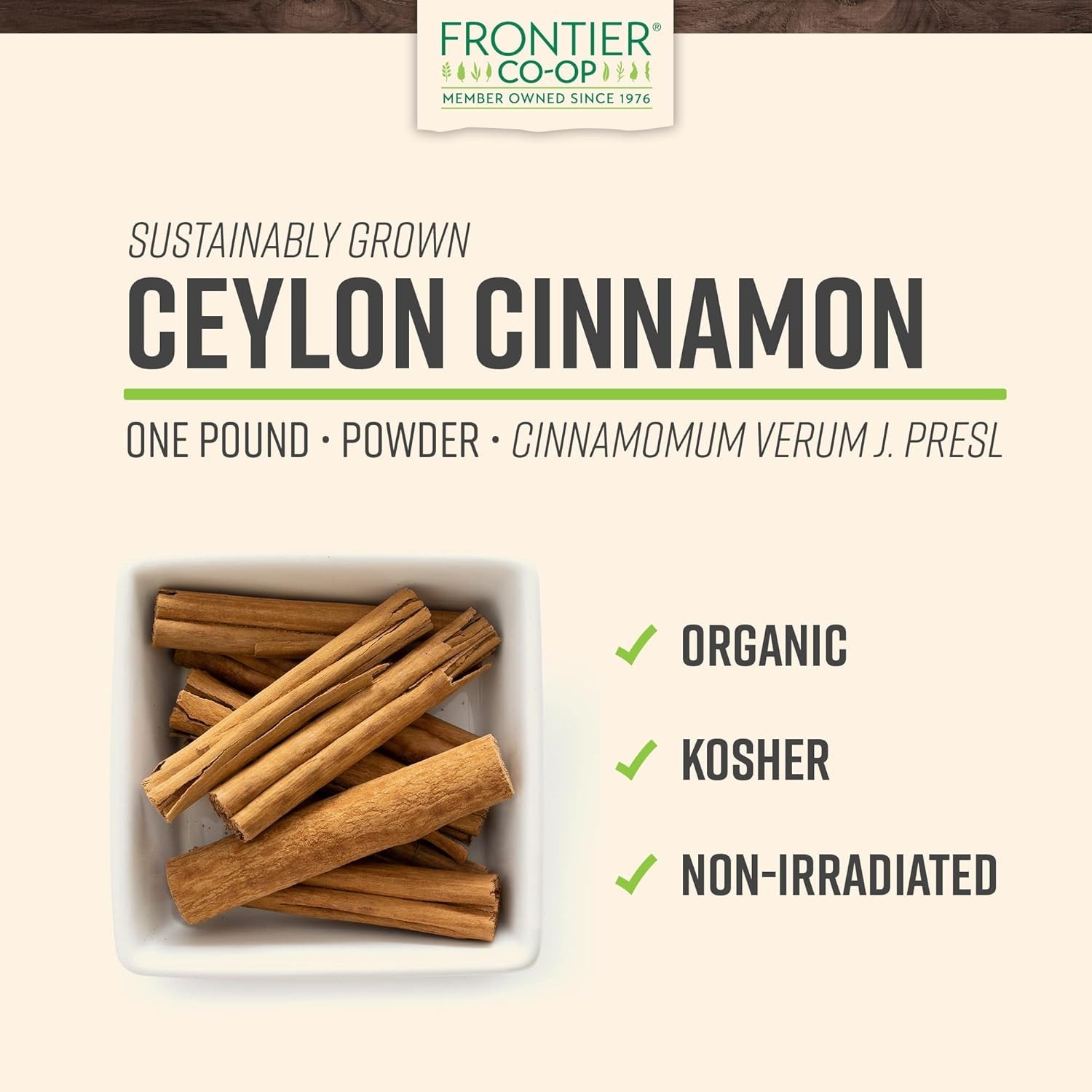 5.57 Ounce Organic Ground Ceylon Cinnamon – Sweet, Pure & Fairtrade Certified