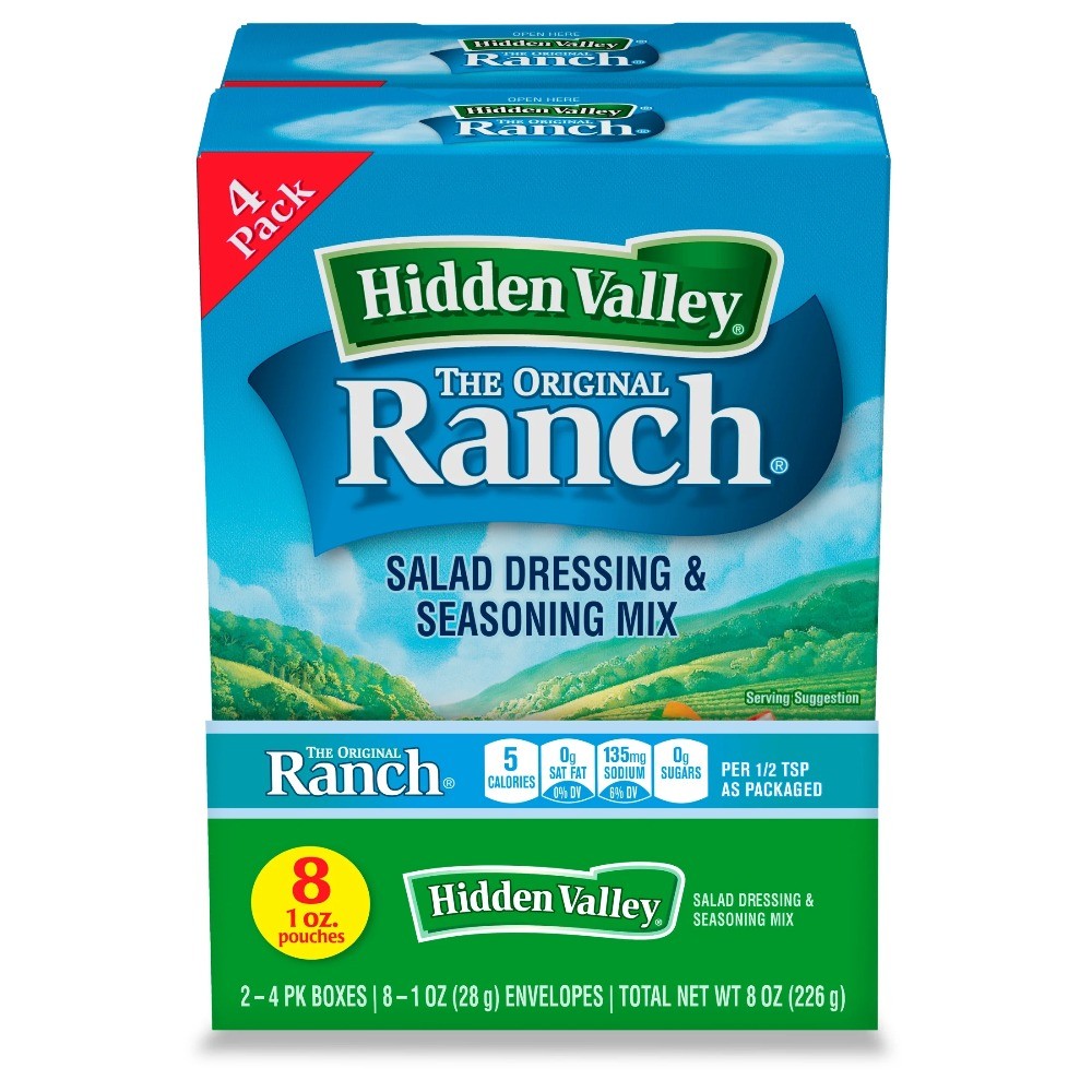 Original Ranch Salad Dressing & Seasoning Mix, Bulk Food, 1 oz, 8 Packets
