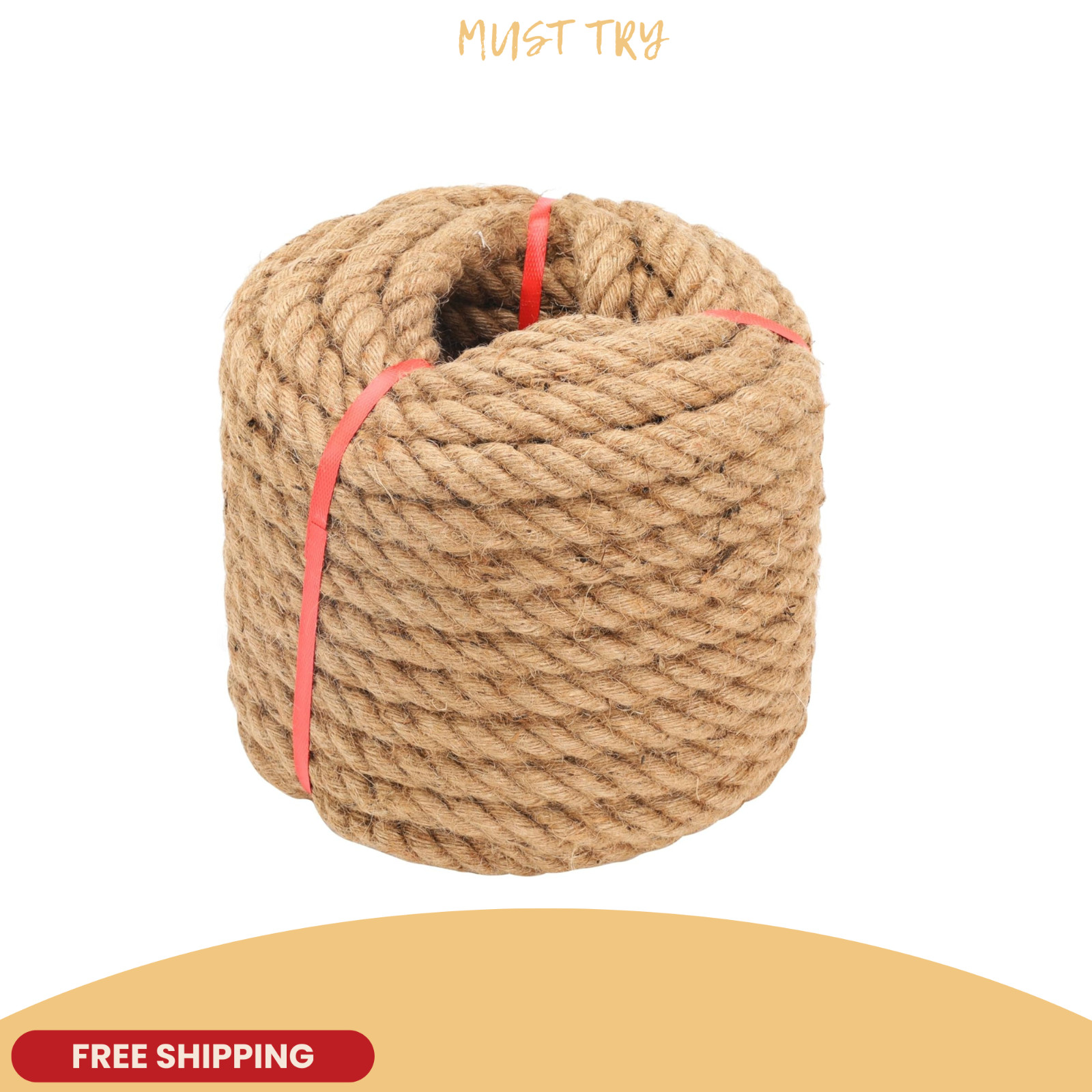 NEW Jute Rope 1 in x 100 ft 25mm Thick Twisted Hemp Rope Heavy Duty Natural