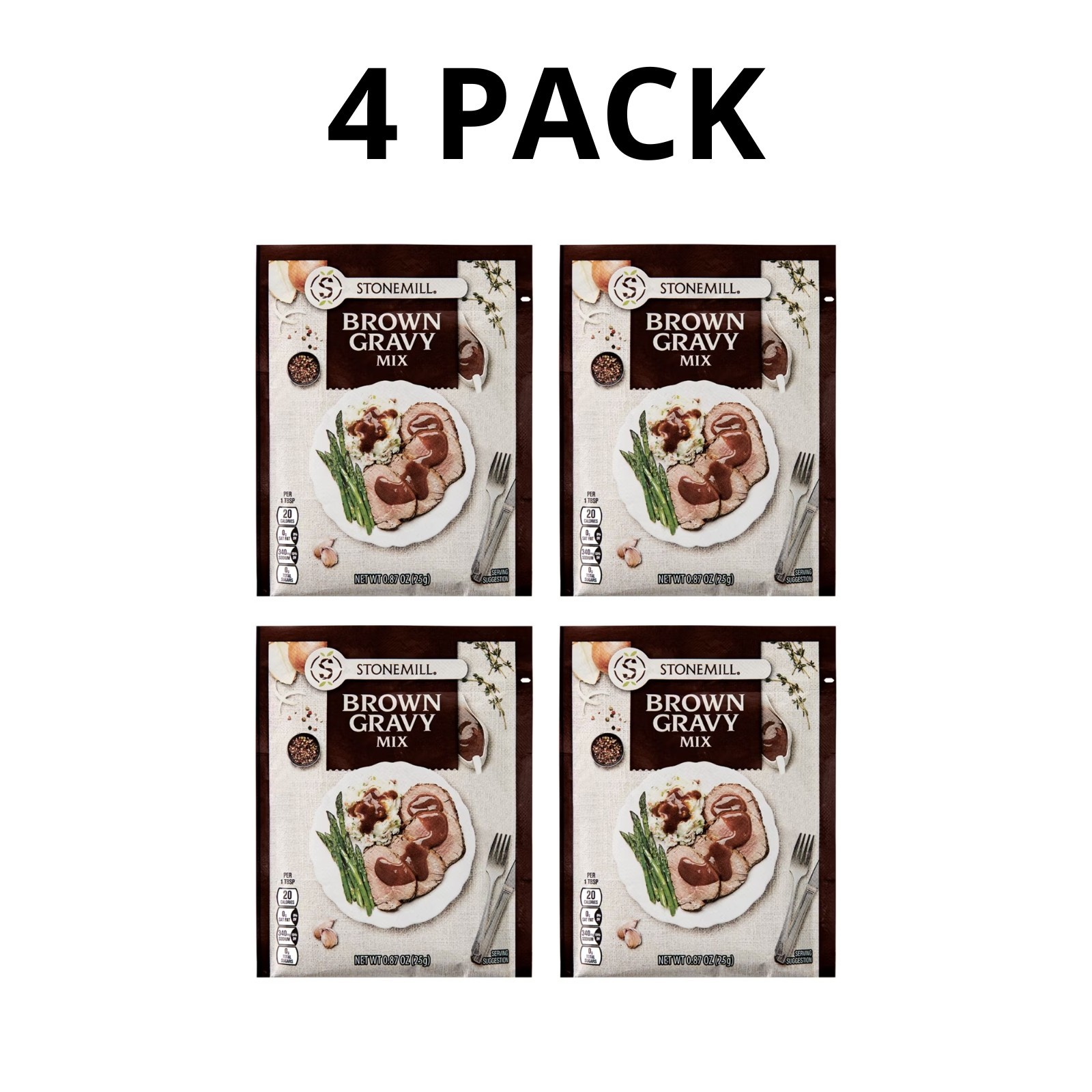 Stonemill Brown Gravy Mix, 0.87 oz – 4 Pack