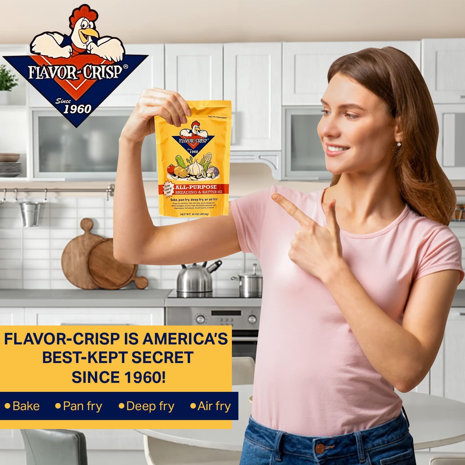Flavor-Crisp All-Purpose Breading & Batter Mix for Chicken, Fish, & 16 Ounce