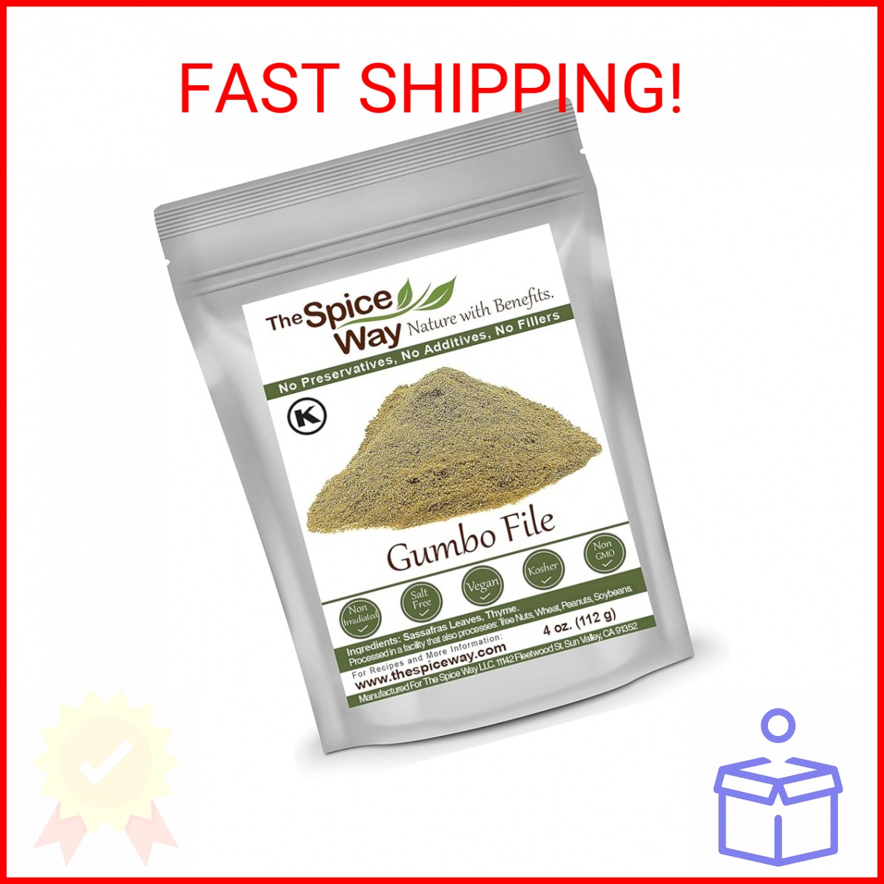 The Spice Way Gumbo File – (4 oz) Gumbo File Powder Made with premium ground Sas