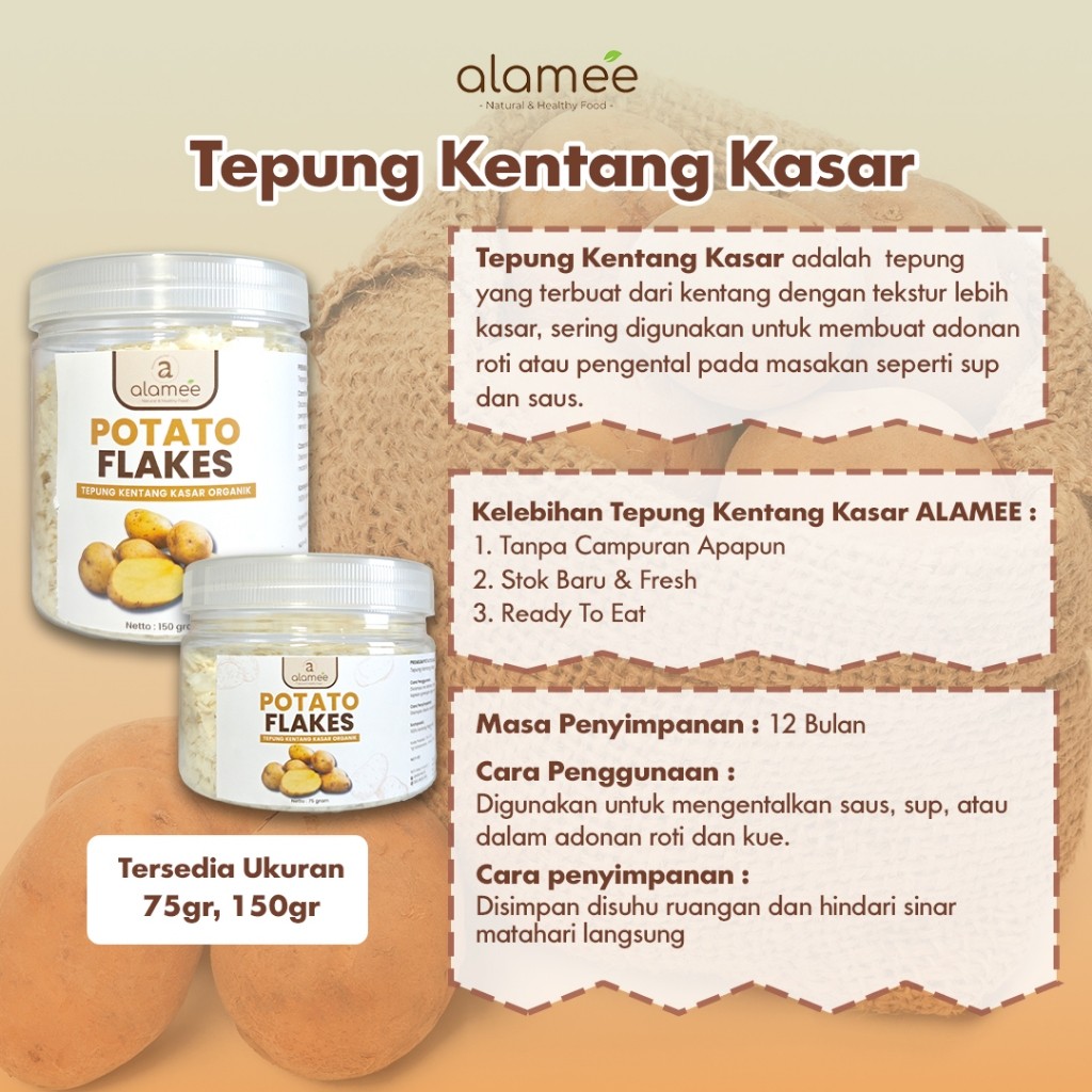 Potato Flakes 75g Coarse Mashed Ingredient For Cooking Pantry Staple