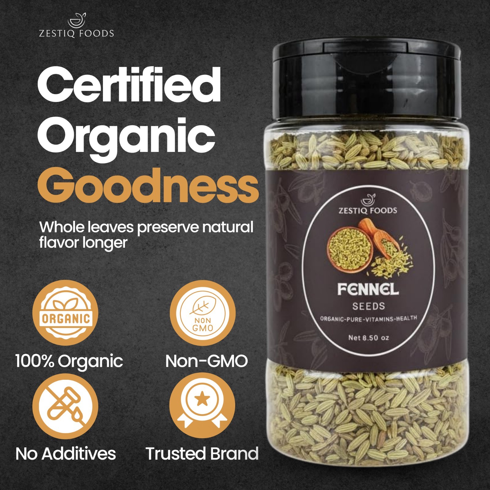 Fennel Seeds Whole | Premium Quality Spice for Cooking & Seasoning | Fresh Aroma