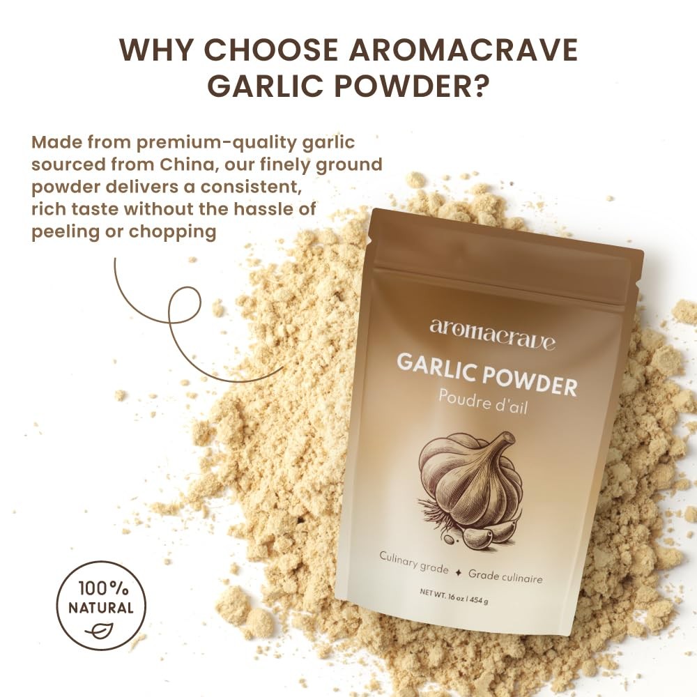 Garlic Powder 16 oz – Resealable Zip-Lock Pouch for Freshness – Perfect