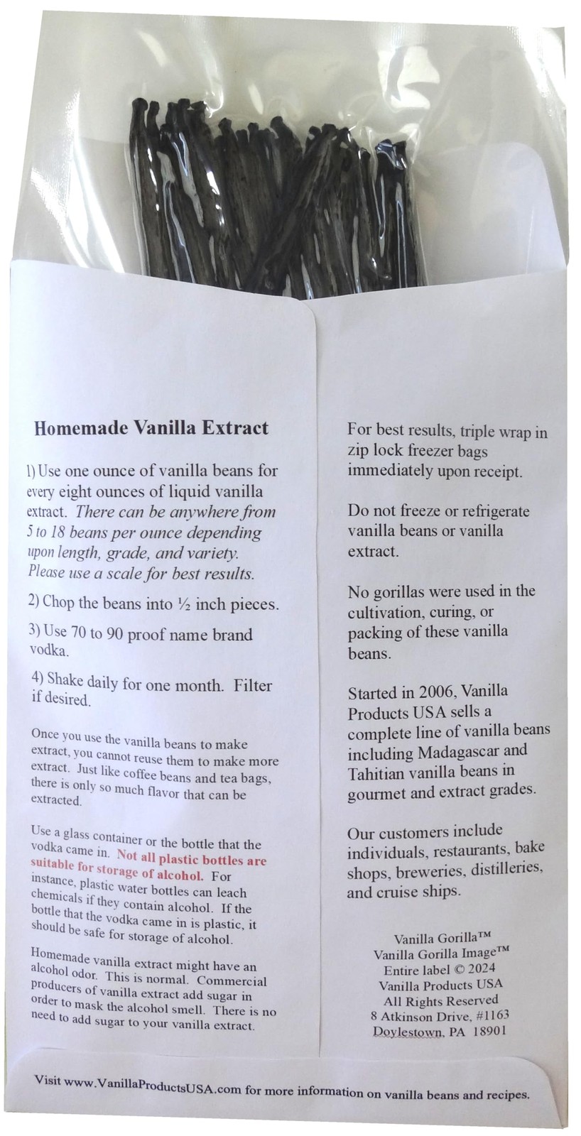 25 Tahitian Extract Grade B Natural Vanilla Beans by