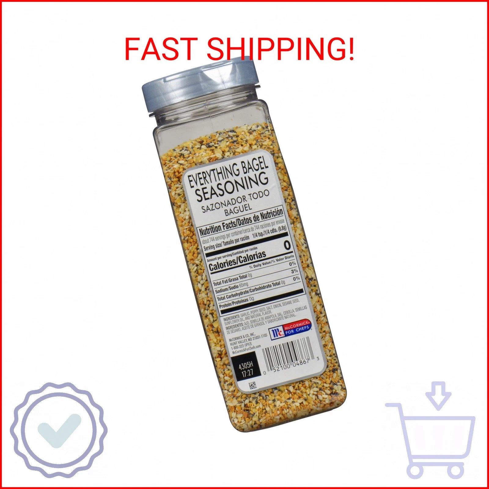 McCormick Culinary Everything Bagel Seasoning, 21 oz – One 21 Ounce Container