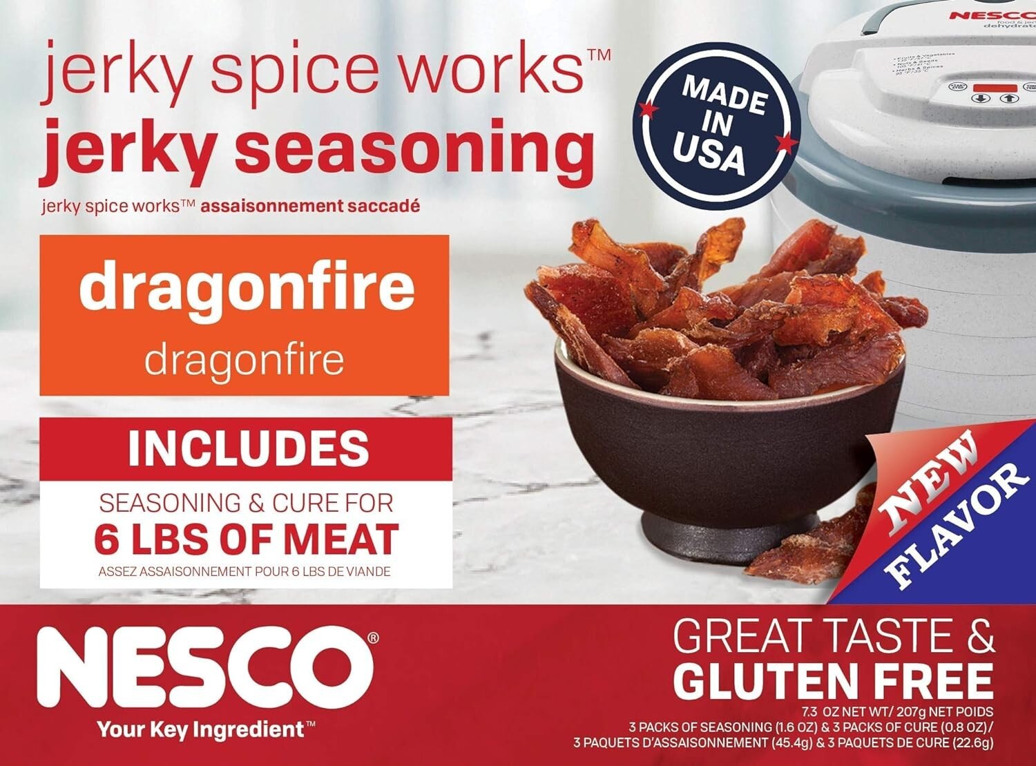 Nesco Bjdf-6, Dragonfire Jerky Seasoning, 3 Count (Pack of 6)