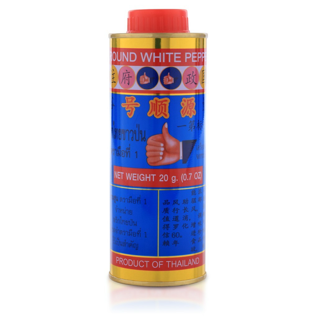 Pure Ground White Pepper Powder Spice Classic Bottle Can 20G Thai Product