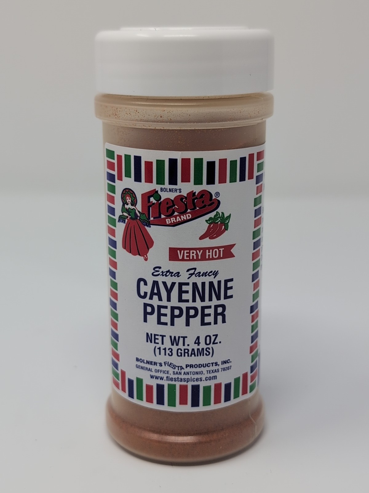 Bolner’s Fiesta Extra Fancy Cayenne Pepper 4 Ounce Plastic Shaker