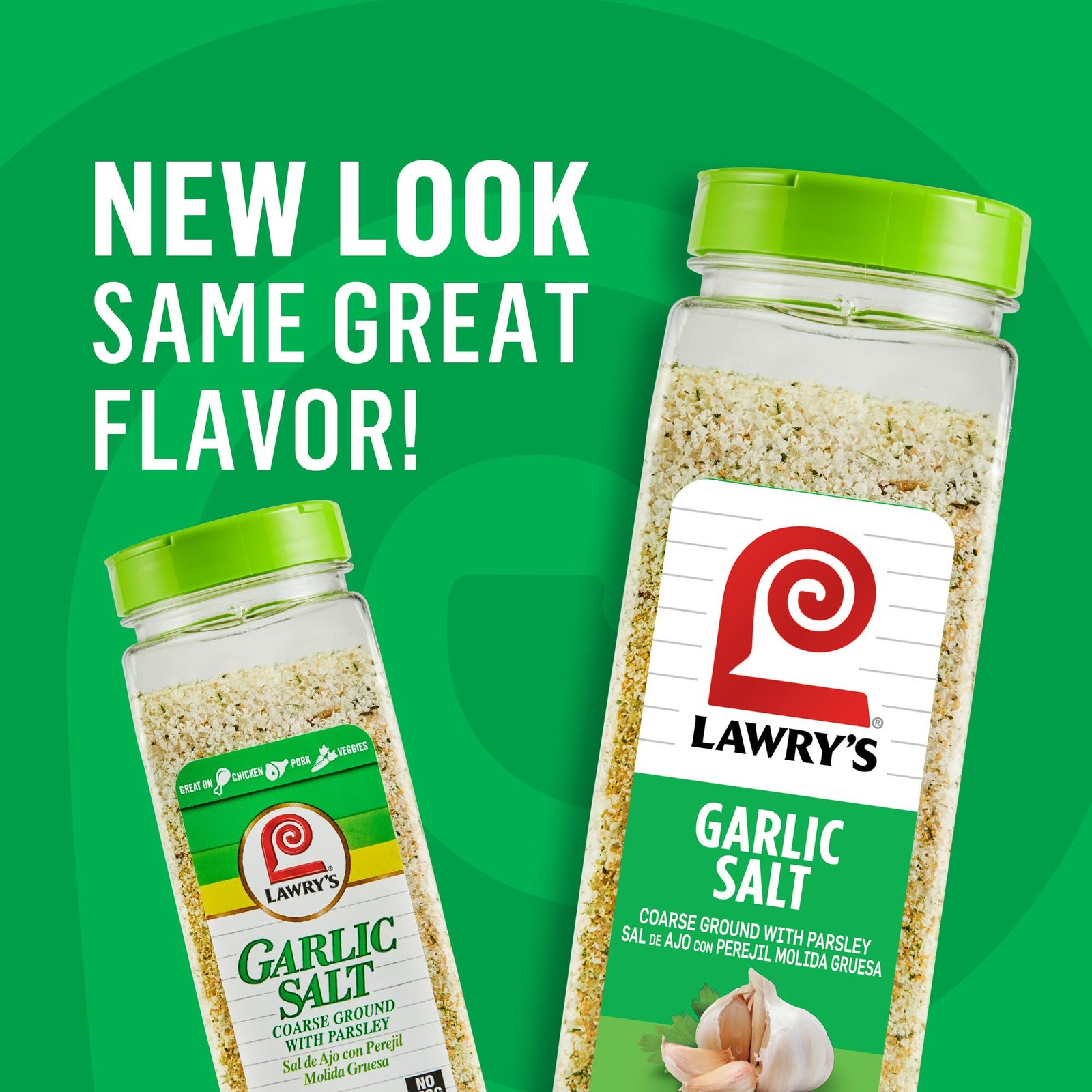Lawry’s Garlic Salt, Coarse Ground with Parsley, No MSG 33 Ounce (Pack of 1)