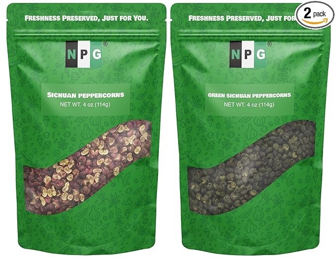 NPG Premium Sichuan Red and Green Peppercorns 4 Ounce Variety Bundle