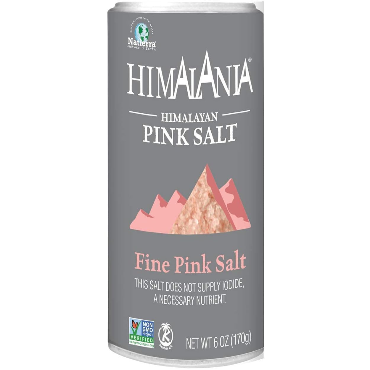 Natierra Himalania Himalayan Fine Pink Salt Shaker 6 Ounce (Pack of 1), pink