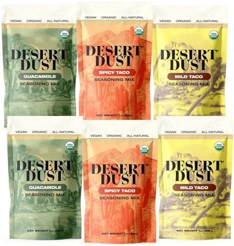 Desert Dust Seasoning Trio – Guacamole Mix, Spicy Taco & Mild Taco Blends | O…