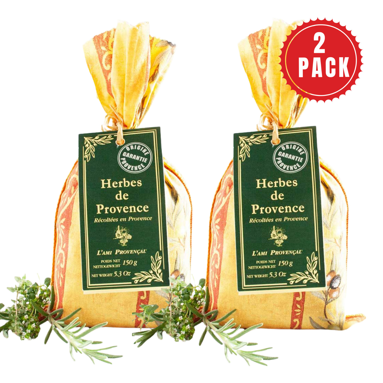 L’Ami Provencal Provence Herbs in Linen Bag 5.29oz – PACK OF 2