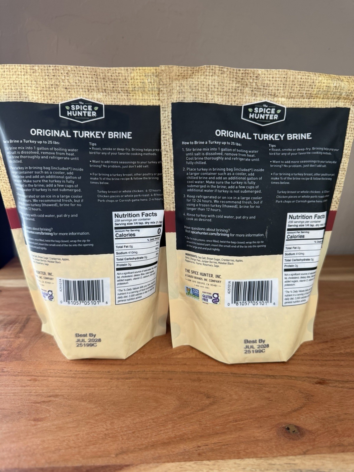 Spice Hunter Original Turkey Brine Kits – Lot of 2 – 11oz – Gluten-Free, Non-GMO
