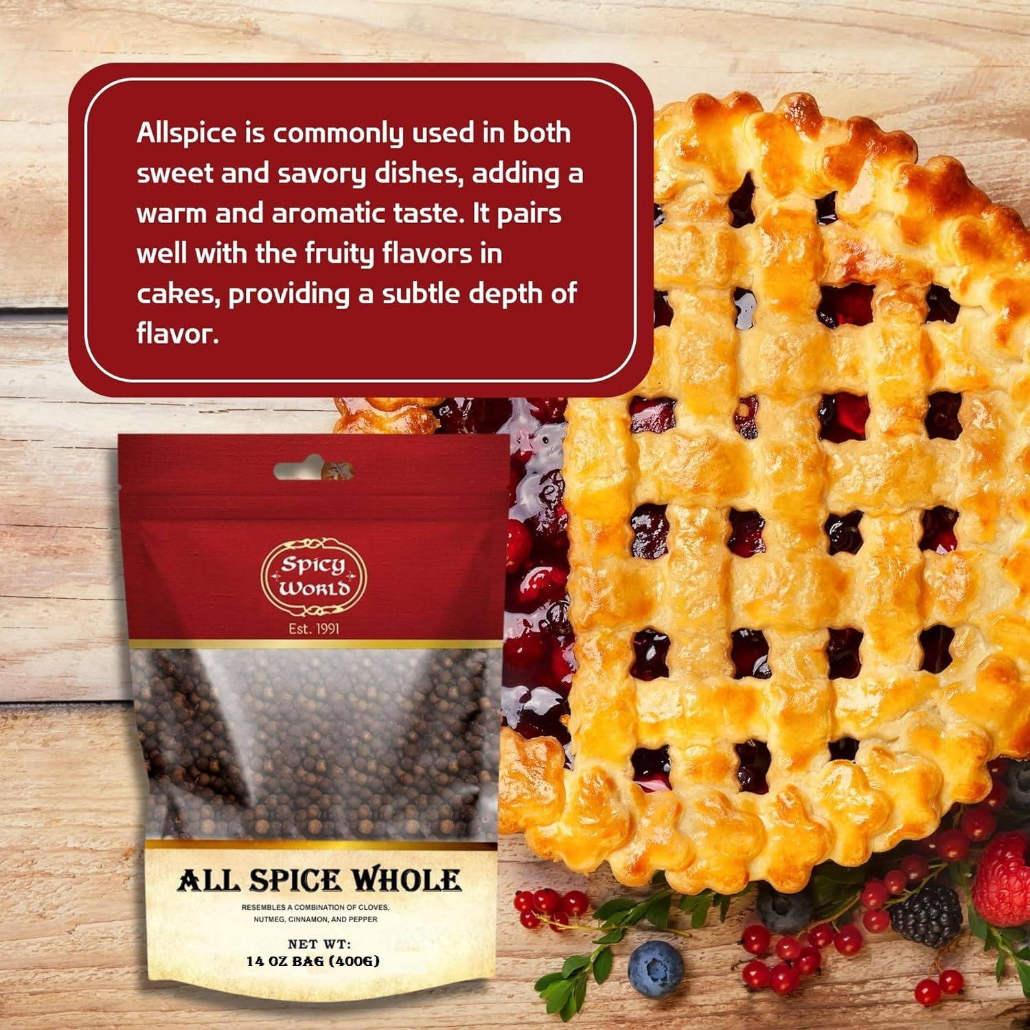 Whole Allspice Berries 14 Oz Resealable Bag | All Spice Pimento Jamaica Peppe…