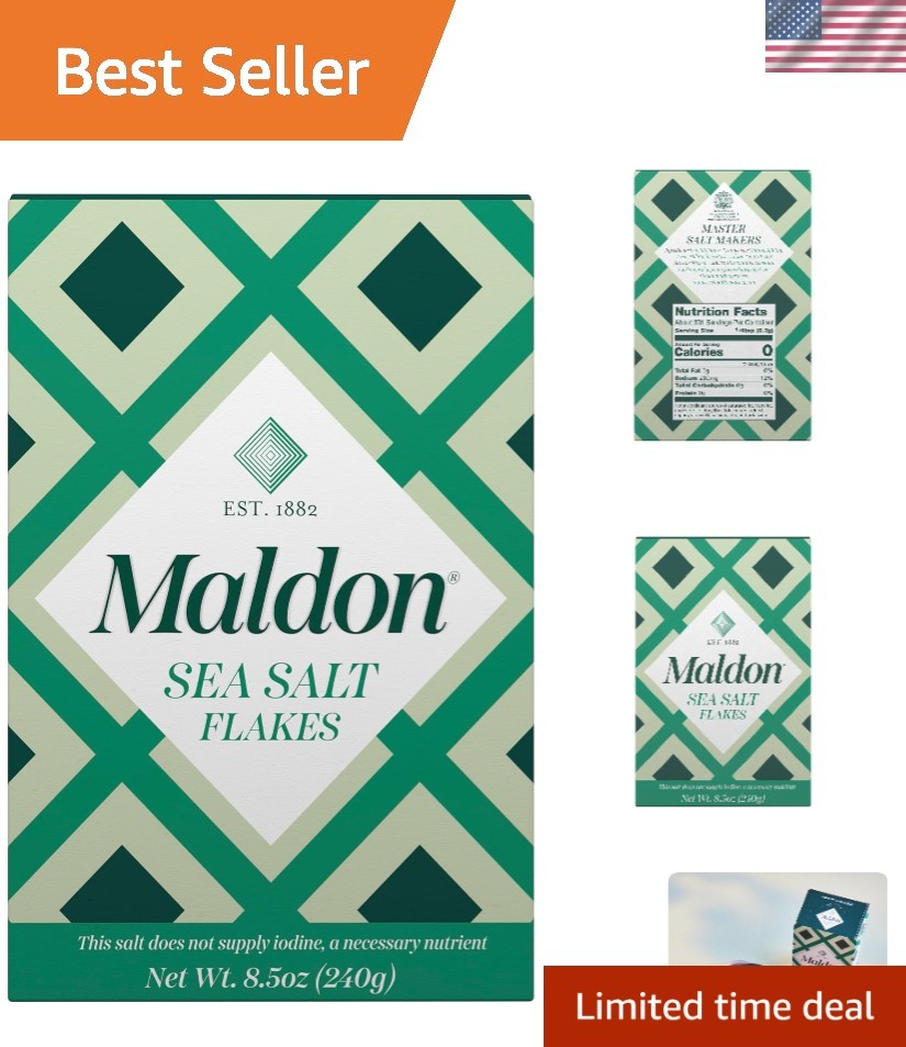 Natural Maldon Sea Salt Flakes 8.5 oz – Elevate Your Cooking with Flavor