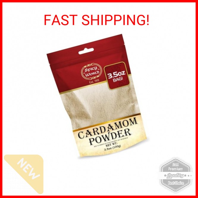 Spicy World Ground Cardamom Powder (Cardamon) 3.5 Ounce Bag