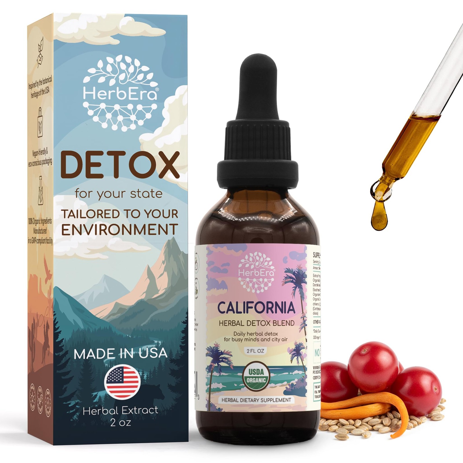HerbEra California Herbal Detox Blend – USDA Organic 2 Fl Oz (Pack of 1)