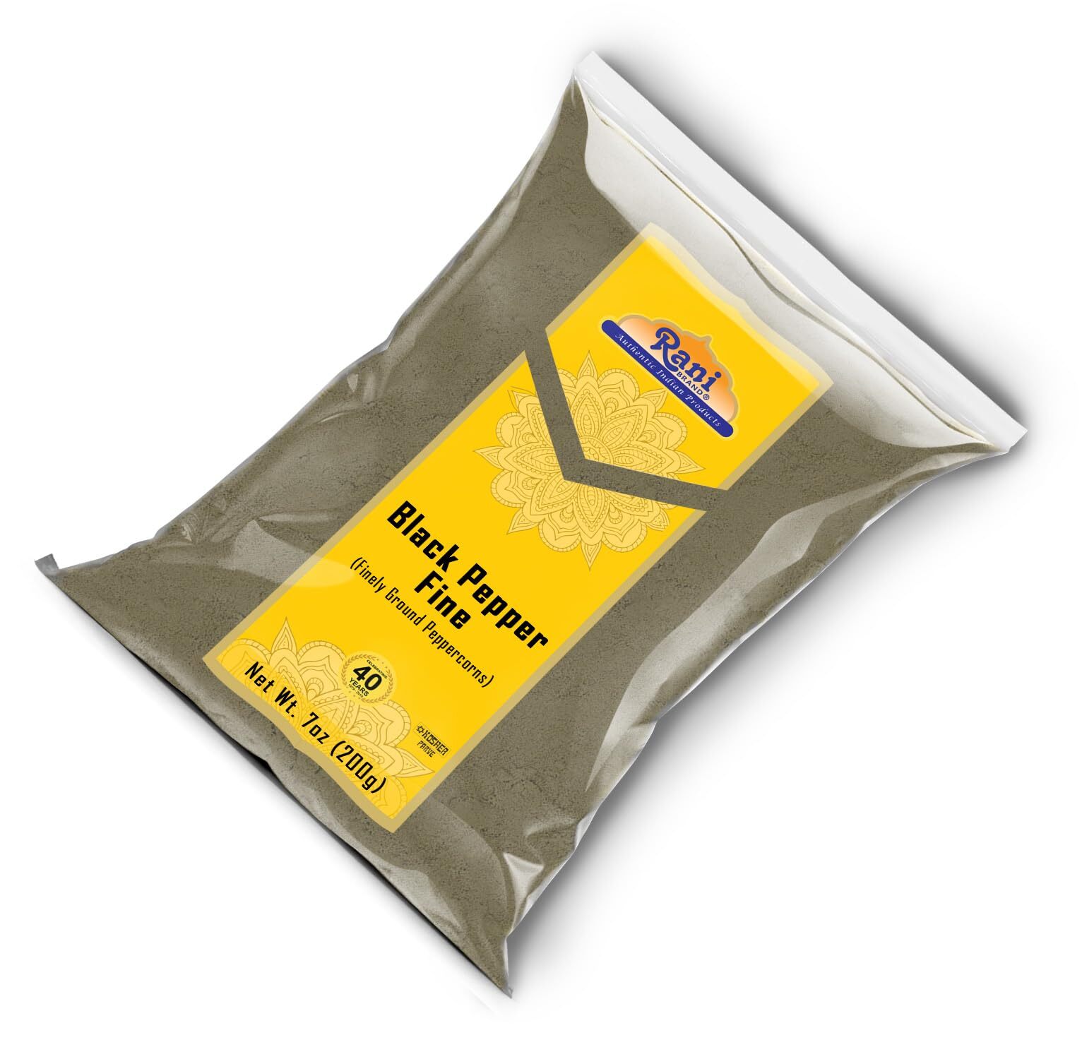 Rani Black Pepper Fine Powder 80 Mesh, Premium Indian 7oz (200g)