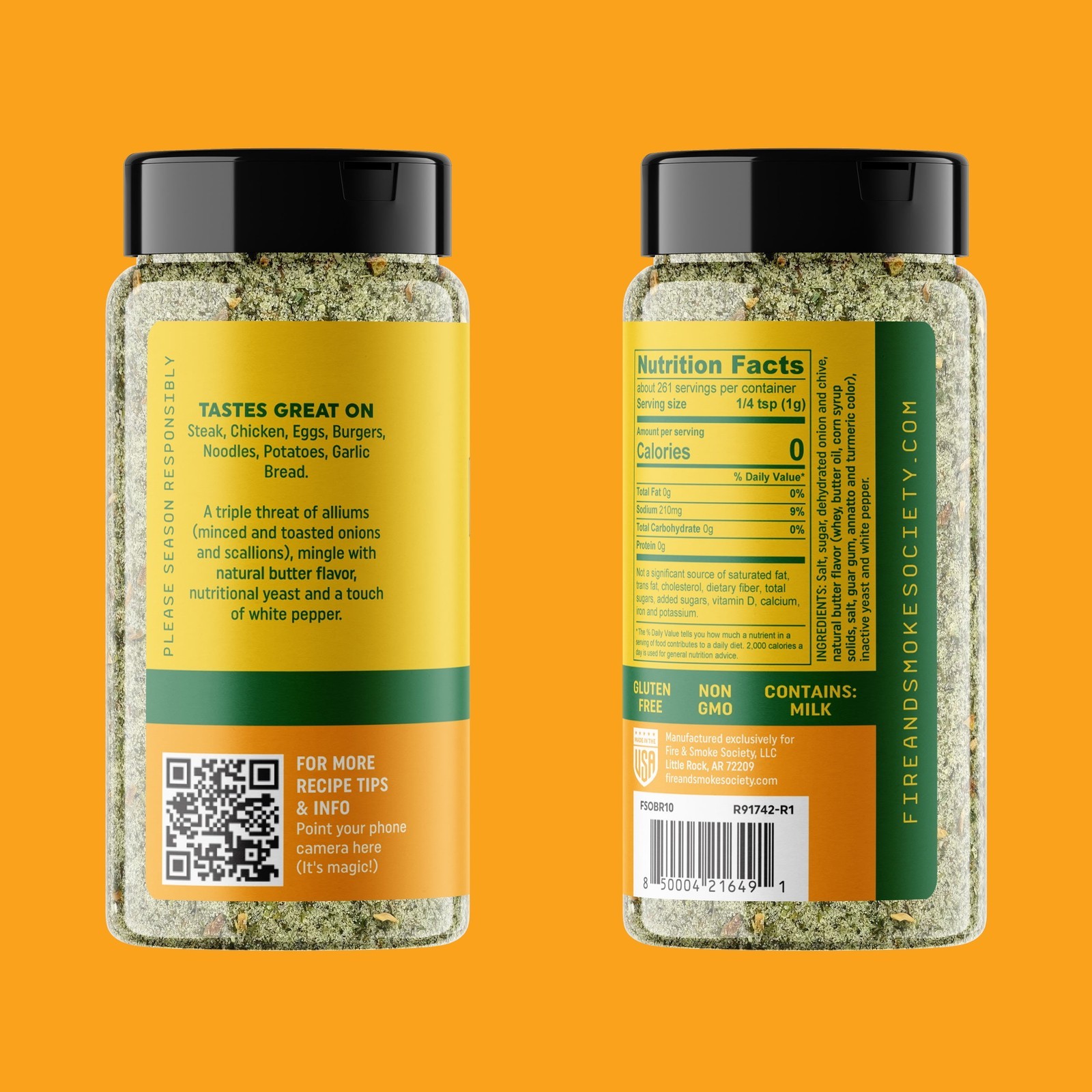 Onion Butter All Purpose Seasoning Blend BBQ Rub 9.2Oz Mixed Spices & Seasonings