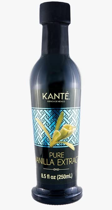Kante Pure Vanilla Extract Glass Bottle – Made in Mexico 8.5 Fl oz (250ml) NEW!