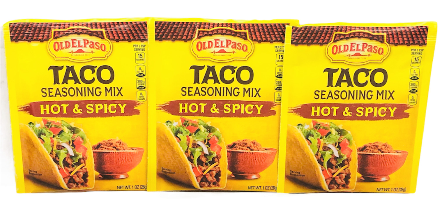 Old El Paso Hot & Spicy Taco Seasoning 1 oz ( 3 Pack )