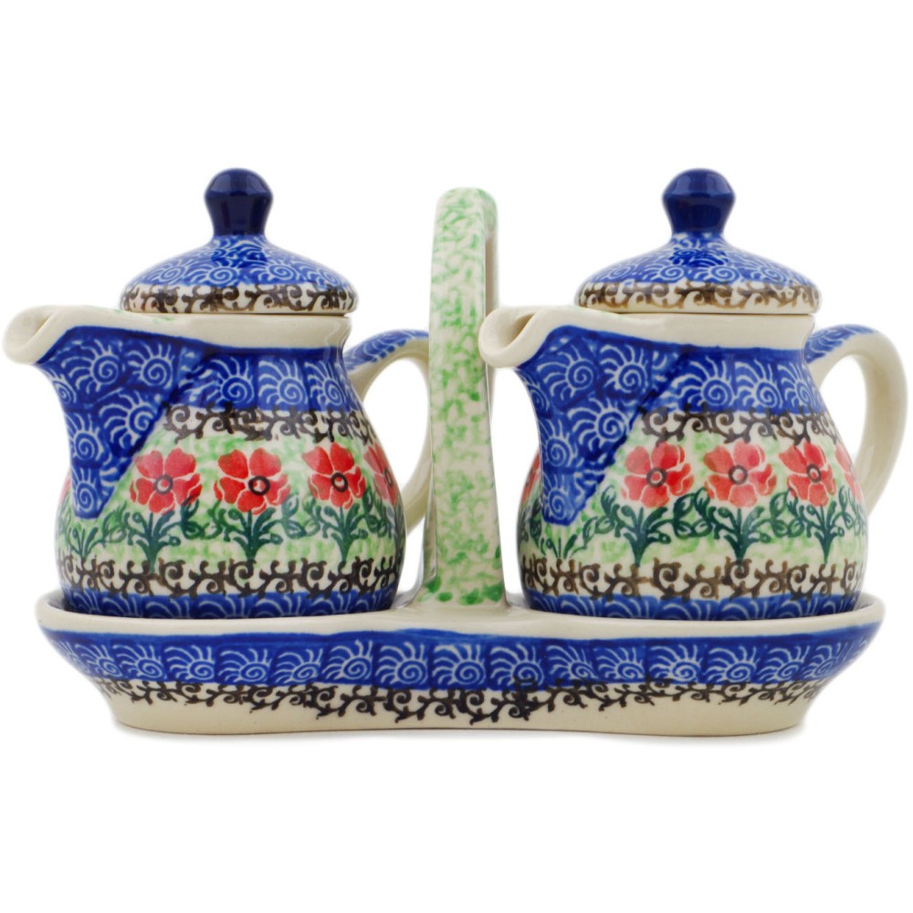 Polish Pottery Seasoning Set 6-inch Maraschino Handmade in Boleslawiec Poland