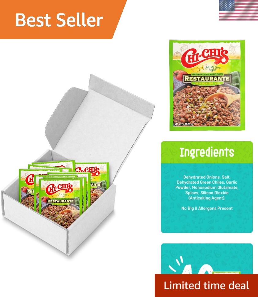 Spicy Fiesta Restaurante Taco Seasoning Mix by Chi Chi’s – 0.78 oz (Pack of 8)