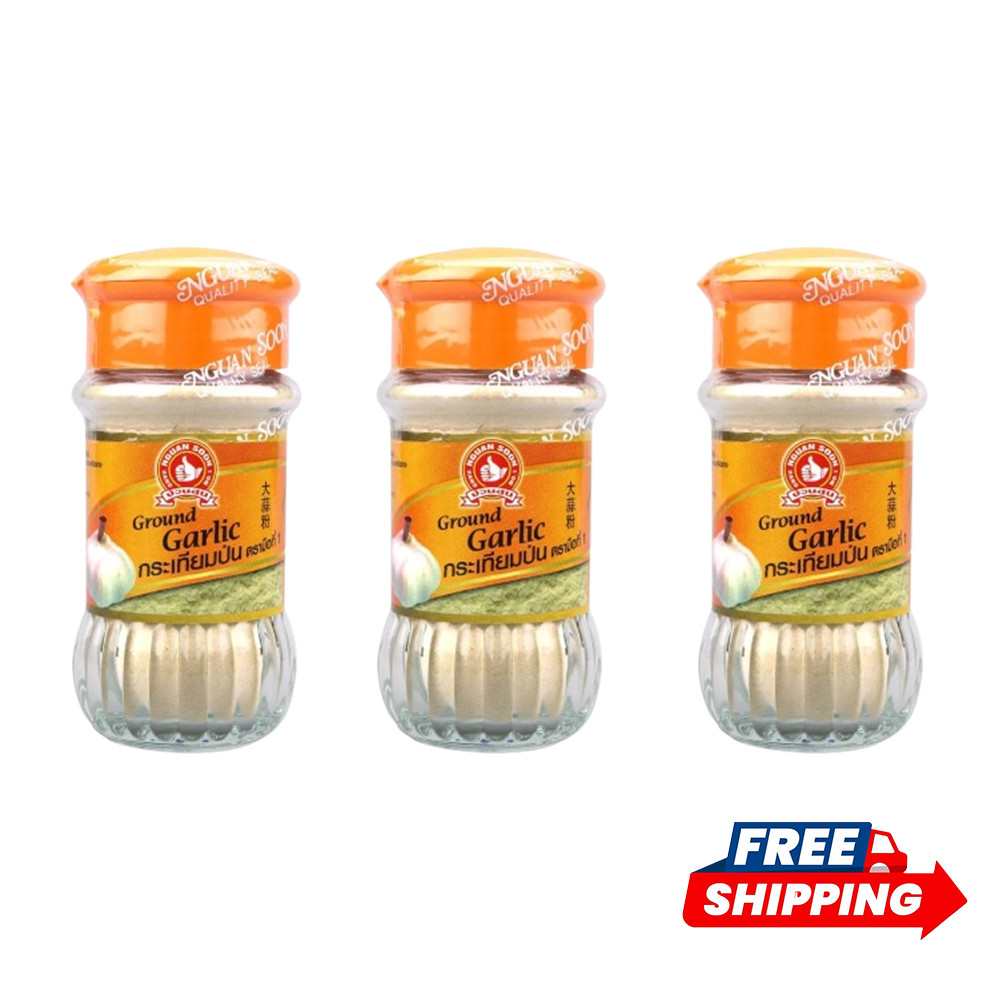 3x NGUAN SOON Ground Garlic 50g – Aromatic Garlic Powder for Cooking
