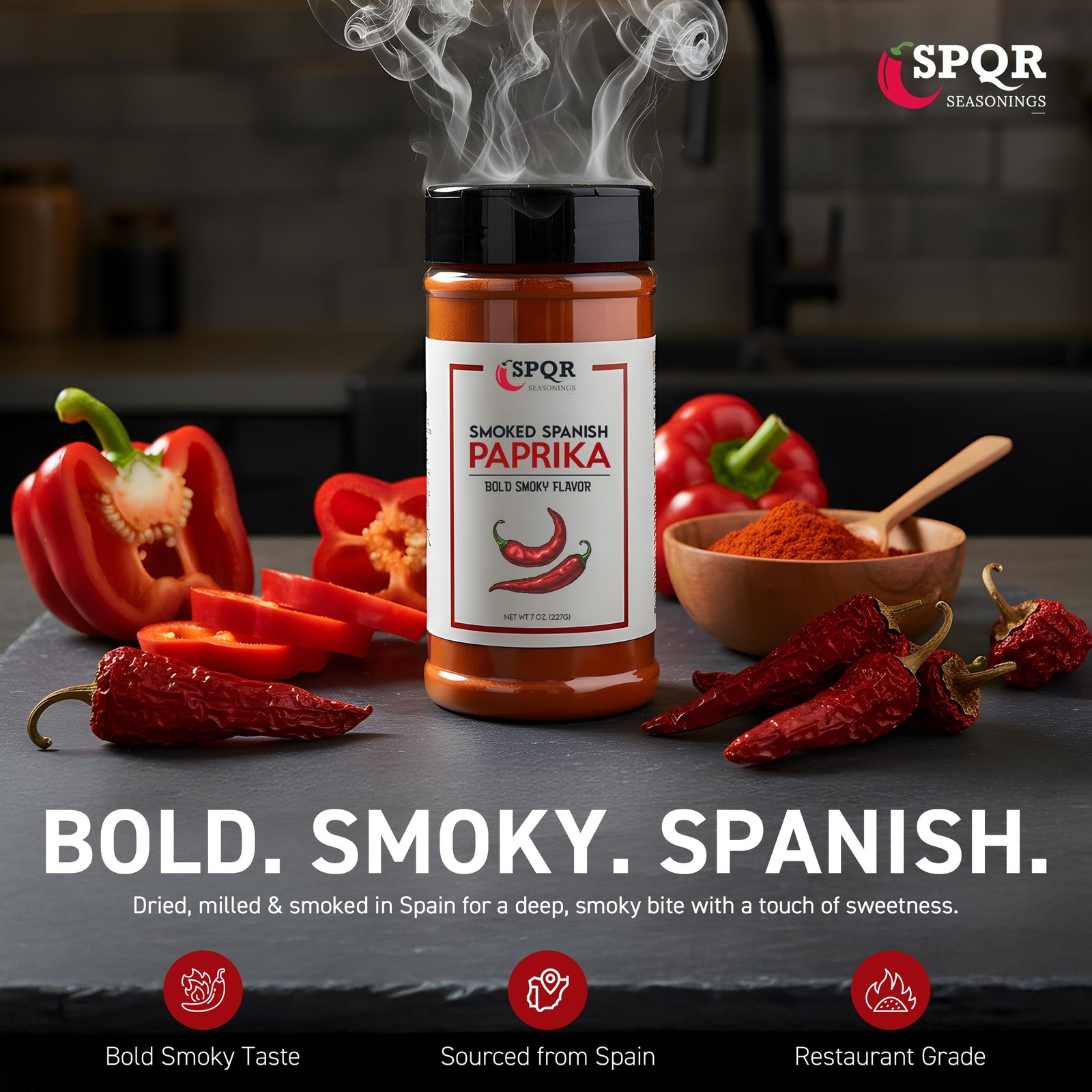 Smoked Paprika XL 7 Ounce Jar Gourmet Restaurant Grade 7 (Pack of 1)