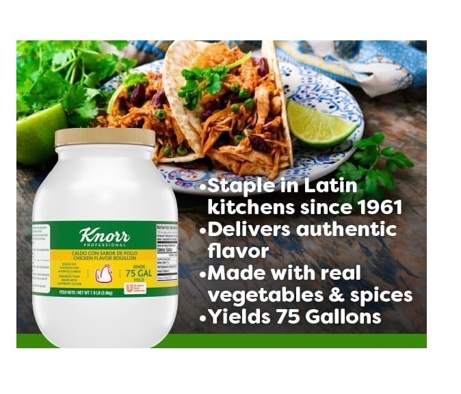 Knorr Professional Caldo de Pollo, Bouillon with Chicken Flavor Granulated Pk 1